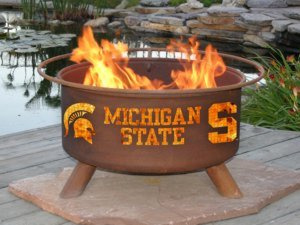 Michigan State University Wood Burning Fire Pit Grill