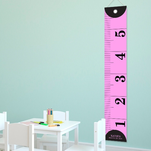 Personalized Pink Tape Measure Height Growth Chart
