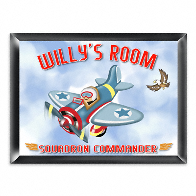 Personalized Fly Boy Airplane Room Door Sign