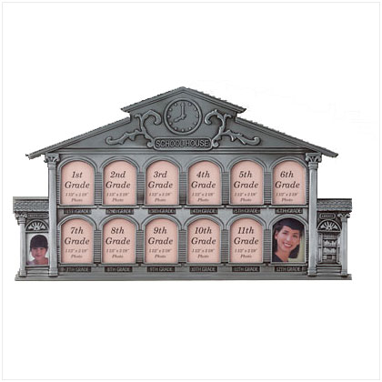 Pewter School House Collage Picture Frame