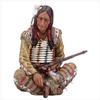 Sitting Native American Chief Statue Figurine