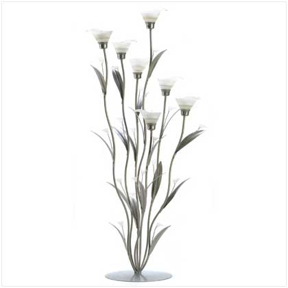 Silver Calla Lily Candle Holder