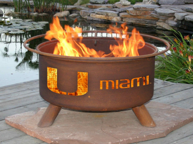 University of Miami Hurricanes Fire Pit Grill