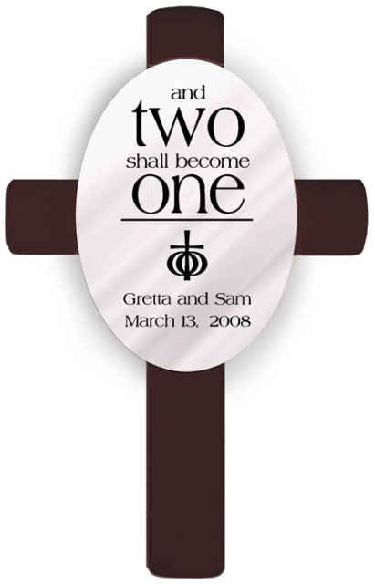 Personalized Two Shall Become One Wedding Anniversary Cross