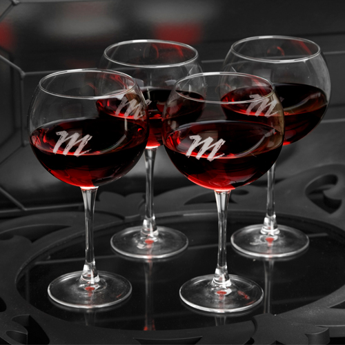 Personalized Connoisseur Red Wine Glasses Set of 4