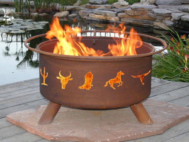 Western Cowboy Outdoor Fire Pit Grill