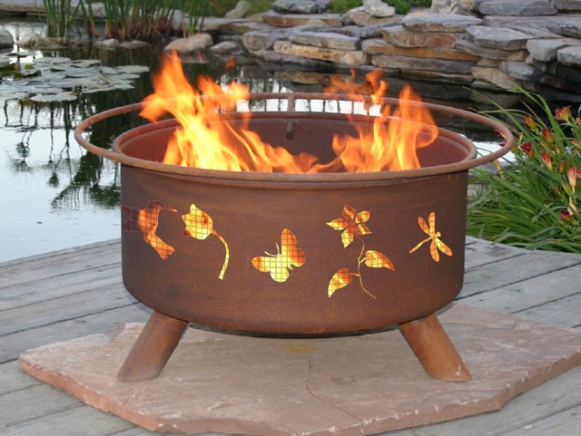 Flower Garden Outdoor Fire Pit Grill