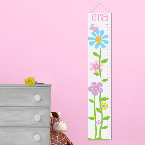 Personalized Butterflies Flowers Height Growth Chart