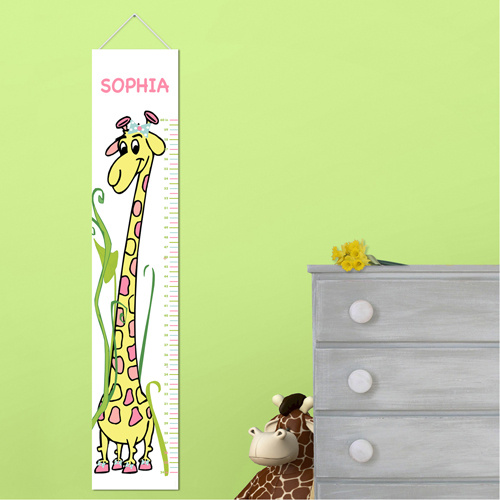 Personalized Girl Giraffe Height Growth Chart