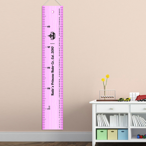 Personalized Pink School Ruler Height Growth Chart