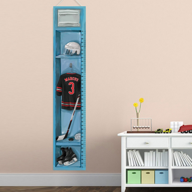 Personalized Hockey Room Growth Chart