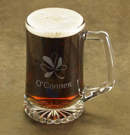 Personalized Irish Shamrock Beer Mug