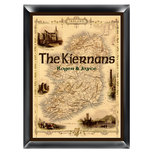 Personalized Irish Map Family Sign