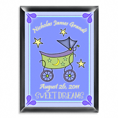 Personalized Boy Baby Buggy Room Door Sign