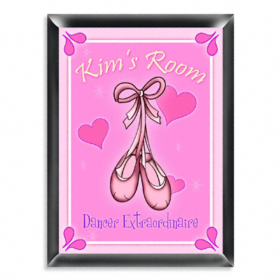 Personalized Ballet Slippers Room Door Sign