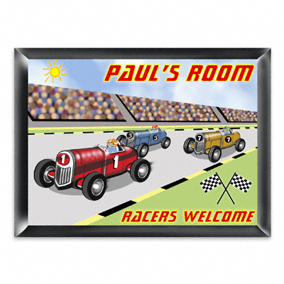 Personalized Race Car Room Door Sign