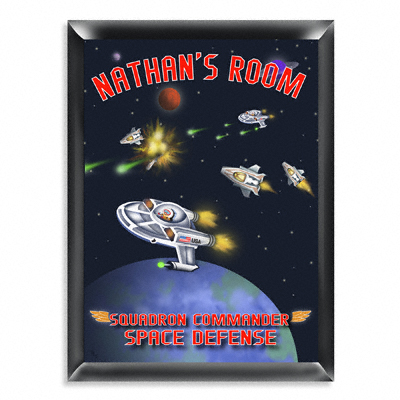 Personalized Space Ship Room Door Sign