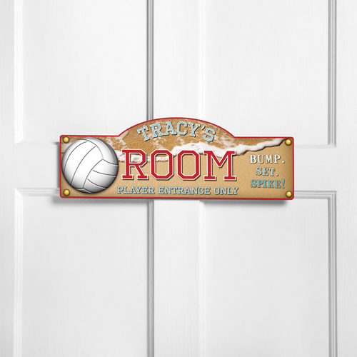 Personalized Beach Volleyball Room Door Sign