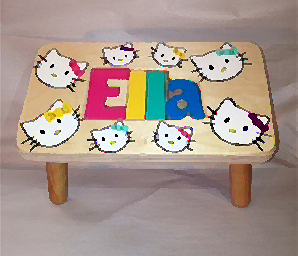 Classic Kitty Kat Name Puzzle Stool