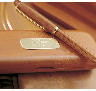 Personalized Genuine Rosewood Pen Case Set