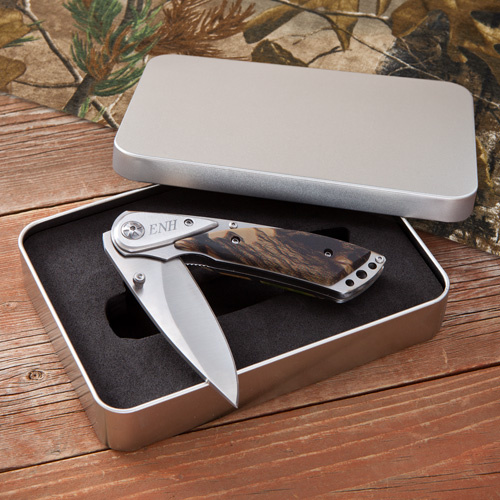 Deluxe Personalized Camouflage Lock Back Knife