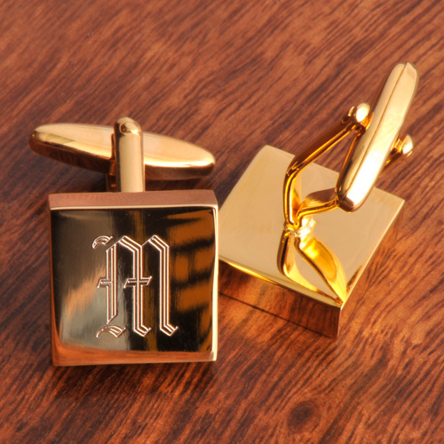 Personalized Addison High Polish Brass Cufflinks