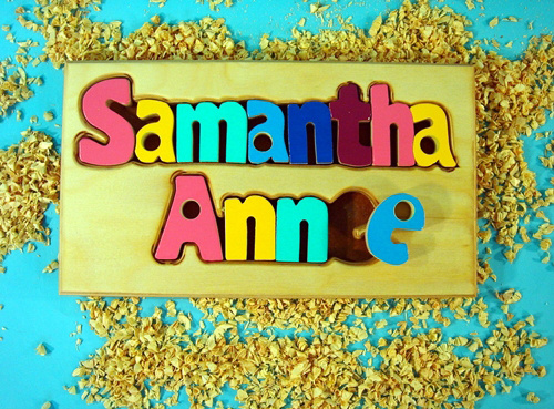 Classic Wooden Double Name Puzzle Board