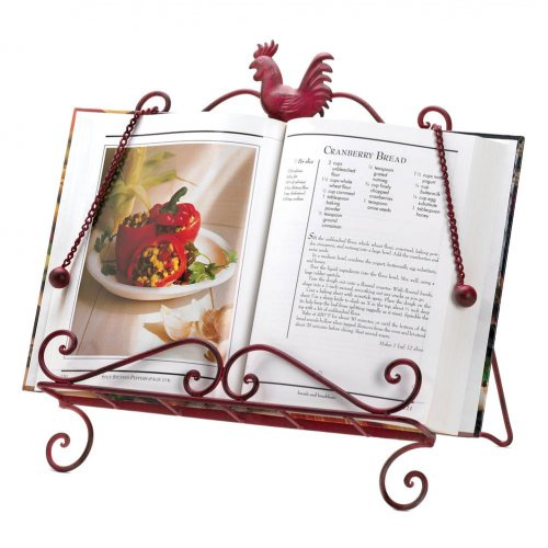 Red Iron Rooster Recipe Cook Book Stand