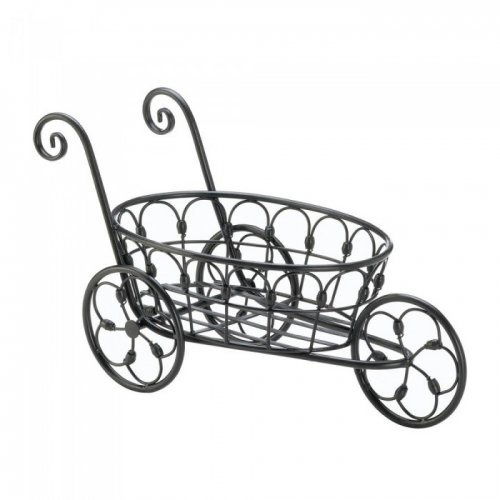 Black Iron Flower Cart