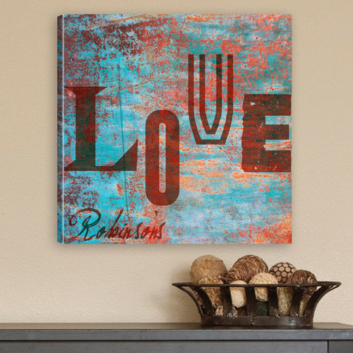 Personalized Graffiti Style Love Canvas Print