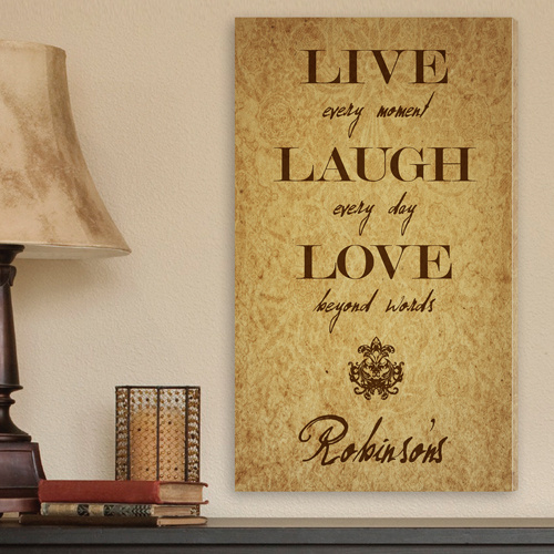 Personalized Live Laugh Love Every Moment Canvas Print