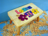 Classic Natural Wooden Flowers Name Puzzle Step Stool