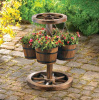 Wagon Wheel Bucket Planter Stand