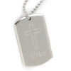 Personalized Large Inspirational Dog Tag Engraved Cross