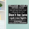 Personalized Family Kitchen Rules Canvas Print